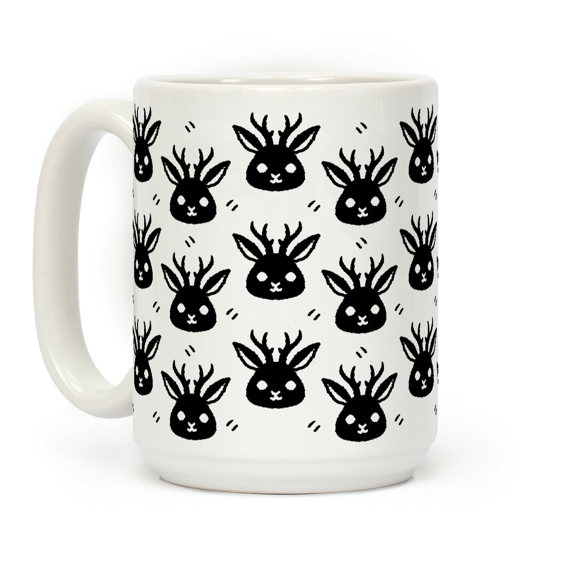 Cute Jackalope Black and White Pattern Coffee Mug